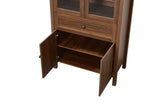 Walnut Retro Dome Storage Cabinet With Adjustable Shelves - Omega Lifestyles