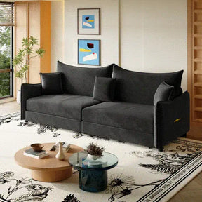 3-in-1 Convertible Velvet Sleeper Sofa Bed With Pillows - Omega Lifestyles