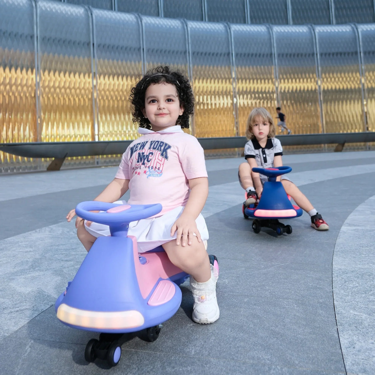 12V Kids Electric Ride-On Wiggle Car With Bluetooth Lights - Omega Lifestyles