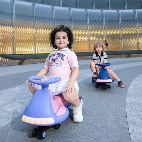 12V Kids Electric Ride-On Wiggle Car With Bluetooth Lights - Omega Lifestyles