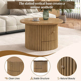 Round Farmhouse Coffee Table With Drawer - Sleep Galleria