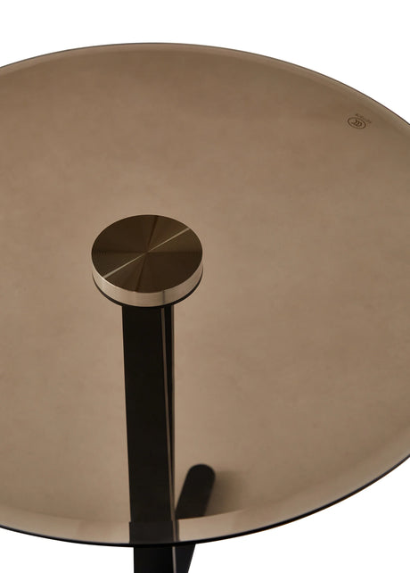 Round Tempered Glass Top Metal Accent End Table - Omega Lifestyles