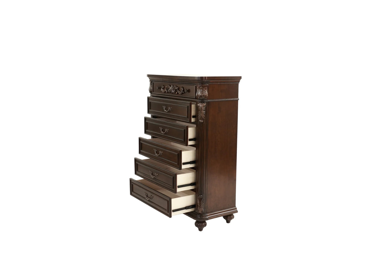 Traditional Antique Cherry Walnut Chest Of Drawers Furniture - Omega Lifestyles