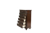 Traditional Antique Cherry Walnut Chest Of Drawers Furniture - Omega Lifestyles