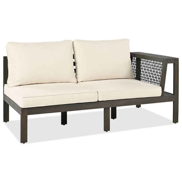 4-Piece Acacia Wood Outdoor Patio Sofa Seating Set - Omega Lifestyles