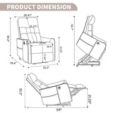 Khaki Chenille Medium-Firm Power Lift Massage Recliner Chair - Omega Lifestyles