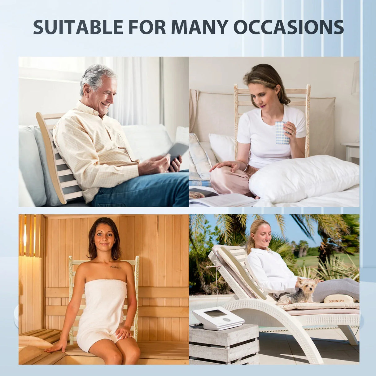 Ergonomic S-Shape Canadian Hemlock Wood Sauna Backrest - Omega Lifestyles