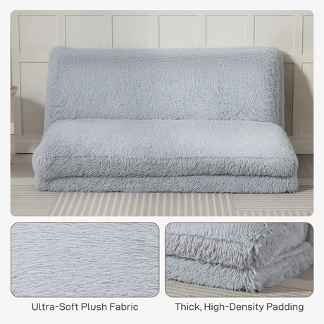 Ultra-Soft Plush Folding Foam Floor Mattress Sofa Bed - Omega Lifestyles