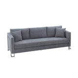 Contemporary Gray Fabric Upholstered 4-Seat Sofa - Omega Lifestyles