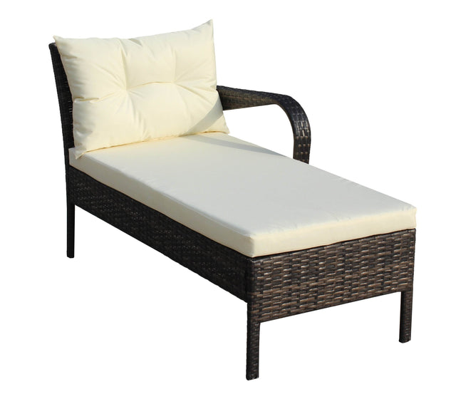 3-Piece Outdoor Brown Rattan Conversation Sofa Set With Cushions - Omega Lifestyles