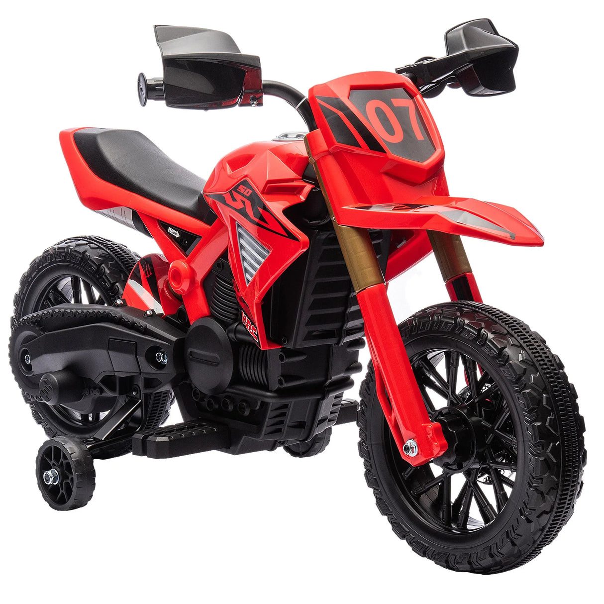 6V Kids Electric Motorcycle With Training Wheels And Horn - Omega Lifestyles