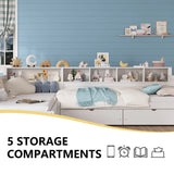 Twin Wood L-Shape Daybed With Storage Drawers - Omega Lifestyles