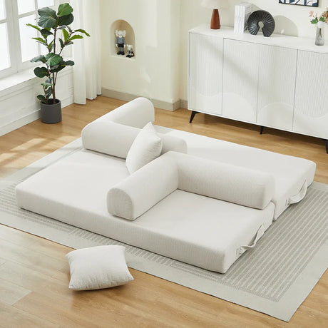 Corduroy Folding Sofa Bed With Foam Spring Mattress - Omega Lifestyles