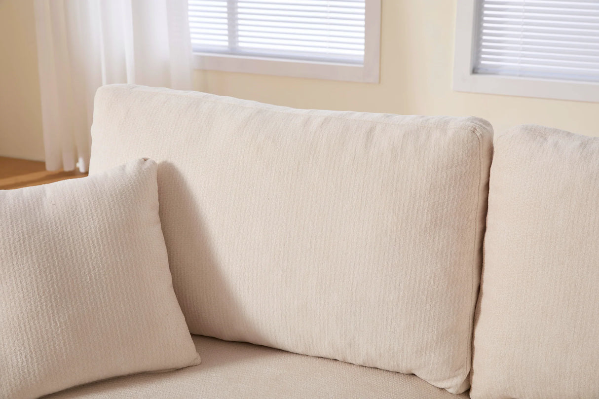 Modern Beige Sleeper Sofa Bed With Memory Foam Mattress - Omega Lifestyles