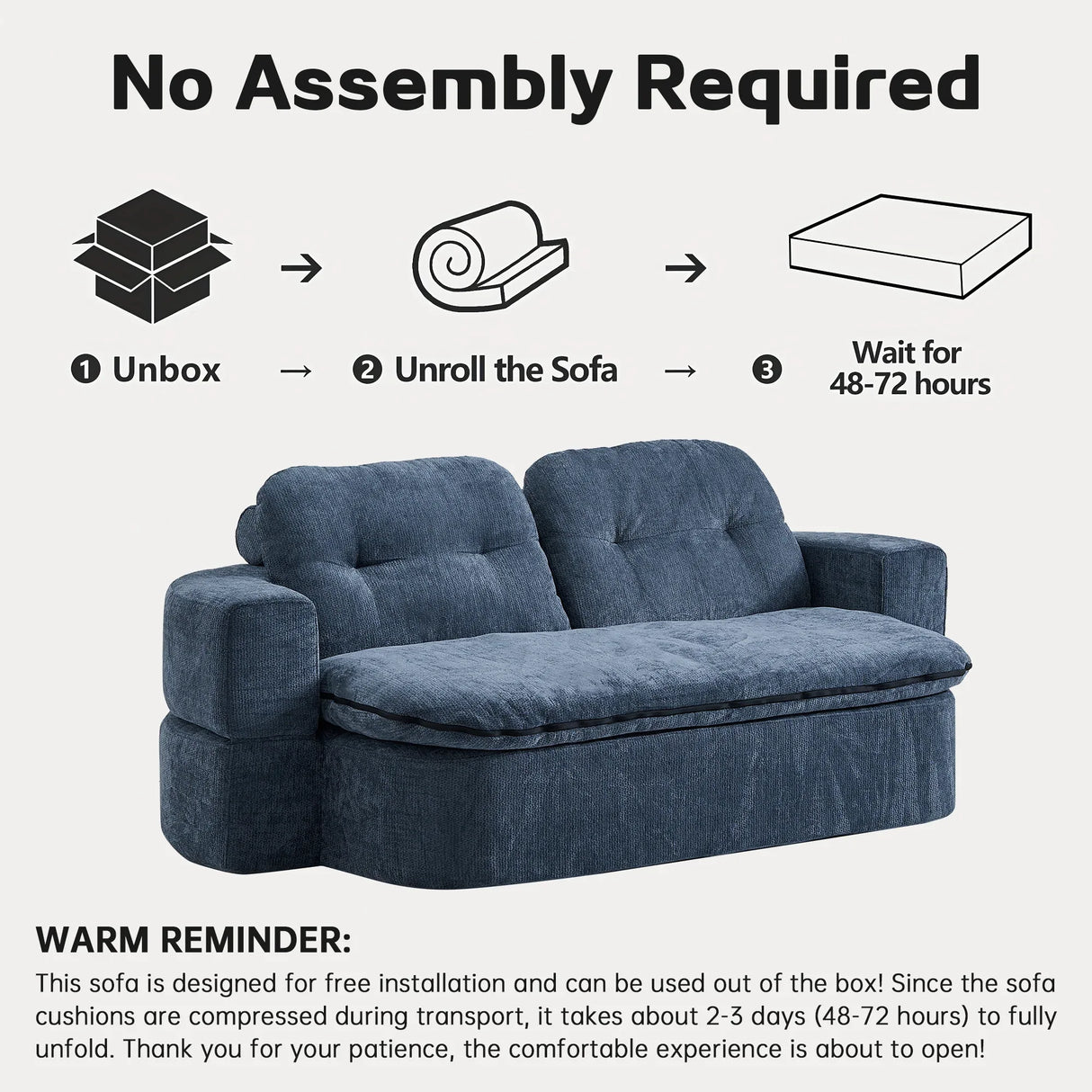 Modern Convertible Foam-Filled Sleeper Sofa Bed With Pillows - Omega Lifestyles