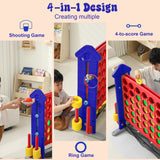 4-in-1 Adjustable Height Indoor Outdoor Giant Game Set - Omega Lifestyles