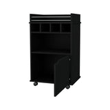Modern Black Particle Board Bar Cart With Wine Rack - Omega Lifestyles