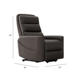 Grey Faux Leather Power Lift Recliner Chair With USB Charging - Omega Lifestyles