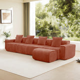 Modular Velvet Boneless 4-Seat L Shape Sectional Sofa - Omega Lifestyles