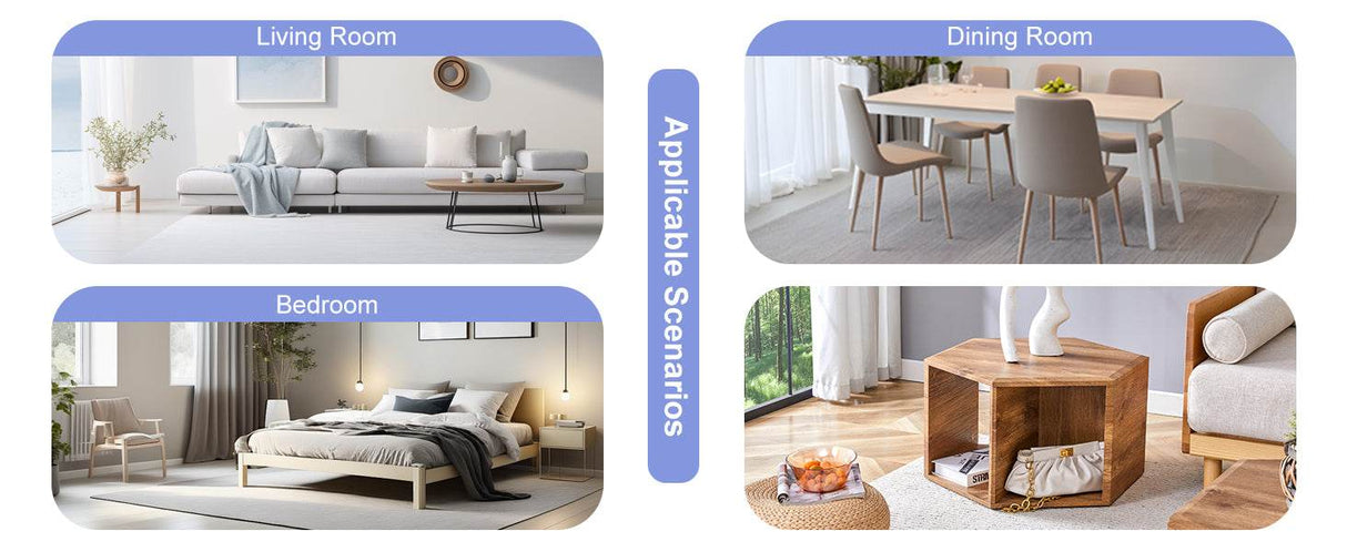 Hexagonal MDF Storage Coffee Table With Pattern - Omega Lifestyles