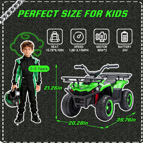 24V High-Power Kids Ride On ATV With LED Headlights - Omega Lifestyles