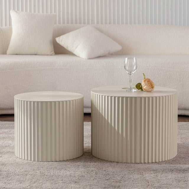 Modern Round Wood Coffee Table With Open Storage - Sleep Galleria