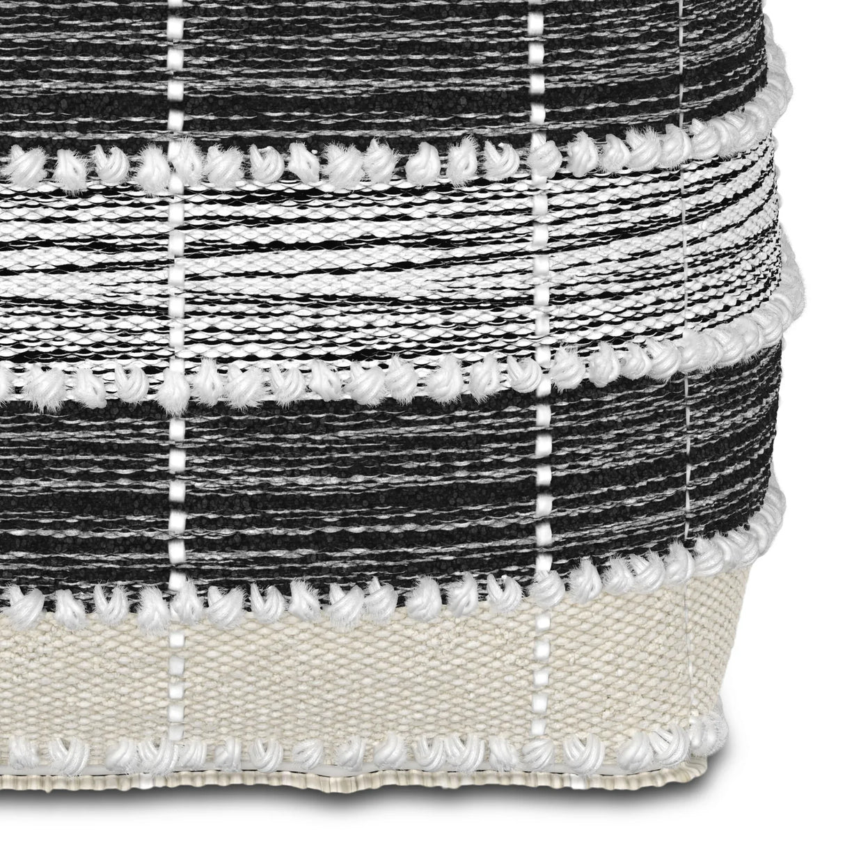Recycled Fabric Square Pouf With Polystyrene Bead Filling - Omega Lifestyles