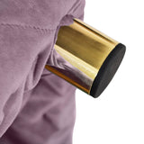 Purple Velvet Storage Ottoman Footstool With High-Density Foam - Omega Lifestyles