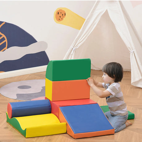 7-Piece Colorful Soft Foam Play Blocks Kids Gym Set - Omega Lifestyles