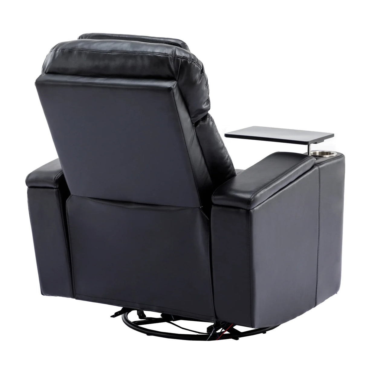 Power Swivel PU Leather Recliner Chair With Tray Table - Omega Lifestyles