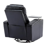 Power Swivel PU Leather Recliner Chair With Tray Table - Omega Lifestyles