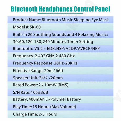 Bluetooth White Noise Sleep Mask With Ice Silk - Sleep Galleria