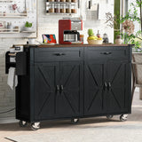 Farmhouse Style Rolling Kitchen Island With Power Outlet - Omega Lifestyles