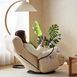 Adjustable Beige Soft Plush Rotating Lounge Chair - Omega Lifestyles