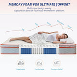 King Medium Firm 12-Inch Hybrid Memory Foam Mattress - Omega Lifestyles