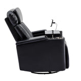 Power Swivel PU Leather Recliner Chair With Tray Table - Omega Lifestyles