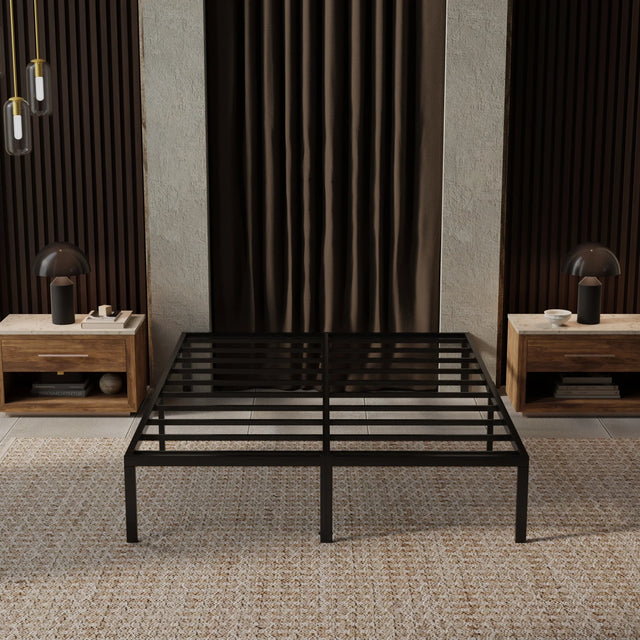 Heavy-Duty Modern Steel King Platform Bed Frame - Omega Lifestyles