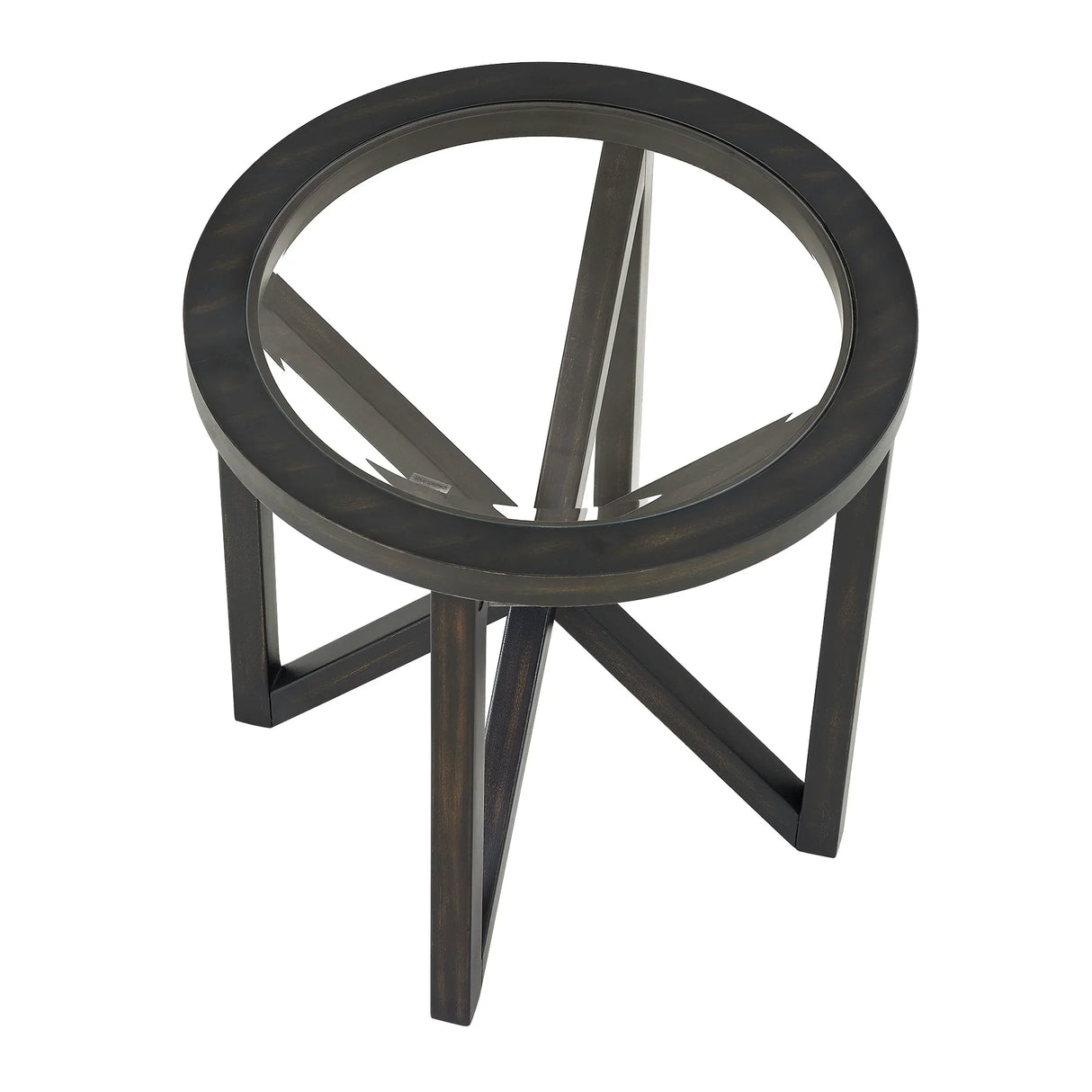 Modern Round Tempered Glass Wood Base Coffee Table - Omega Lifestyles