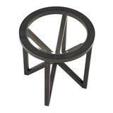 Modern Round Tempered Glass Wood Base Coffee Table - Omega Lifestyles