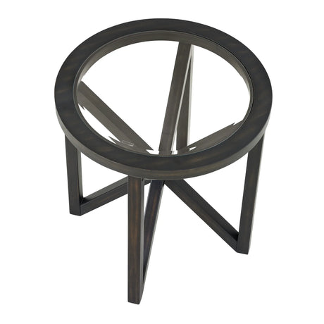 Modern Round Tempered Glass Wood Base Coffee Table - Omega Lifestyles