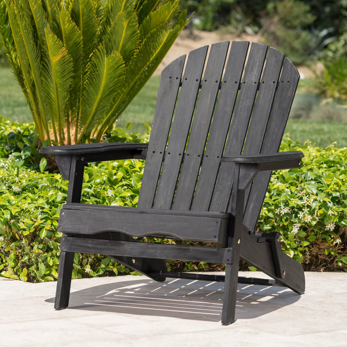 Acacia Wood Foldable Rustic Outdoor Adirondack Chair - Omega Lifestyles