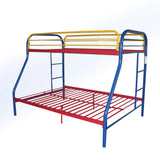 Twin Full Multi-Color Metal Tube Bunk Bed With Guardrails - Omega Lifestyles