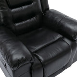 3 Seater Manual Recliner Chair With Cup Holders Black PU - Omega Lifestyles