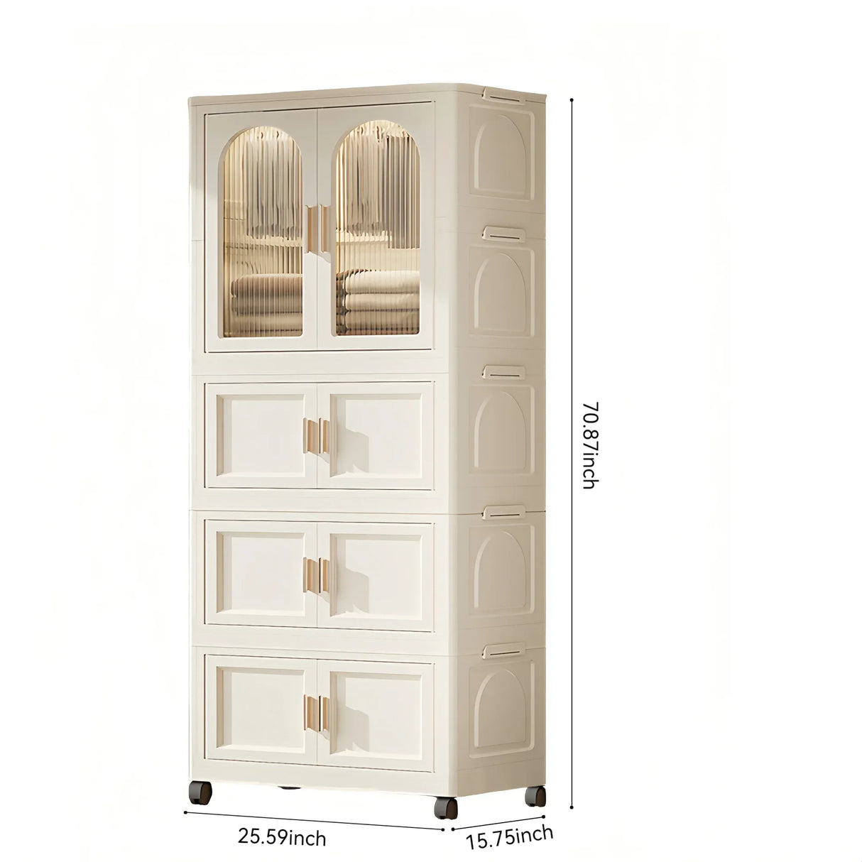 Folding Plastic Wardrobe Cabinet With Wheels and Hangers - Omega Lifestyles