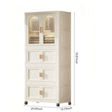 Folding Plastic Wardrobe Cabinet With Wheels and Hangers - Omega Lifestyles
