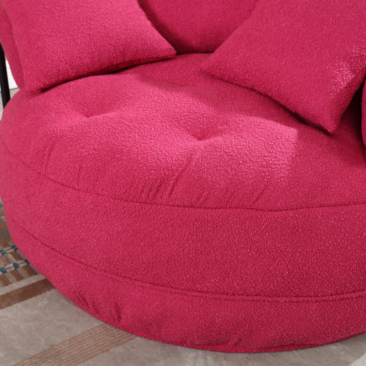Modern Chenille Sponge Circular Sleeper Chair With Pillows - Omega Lifestyles