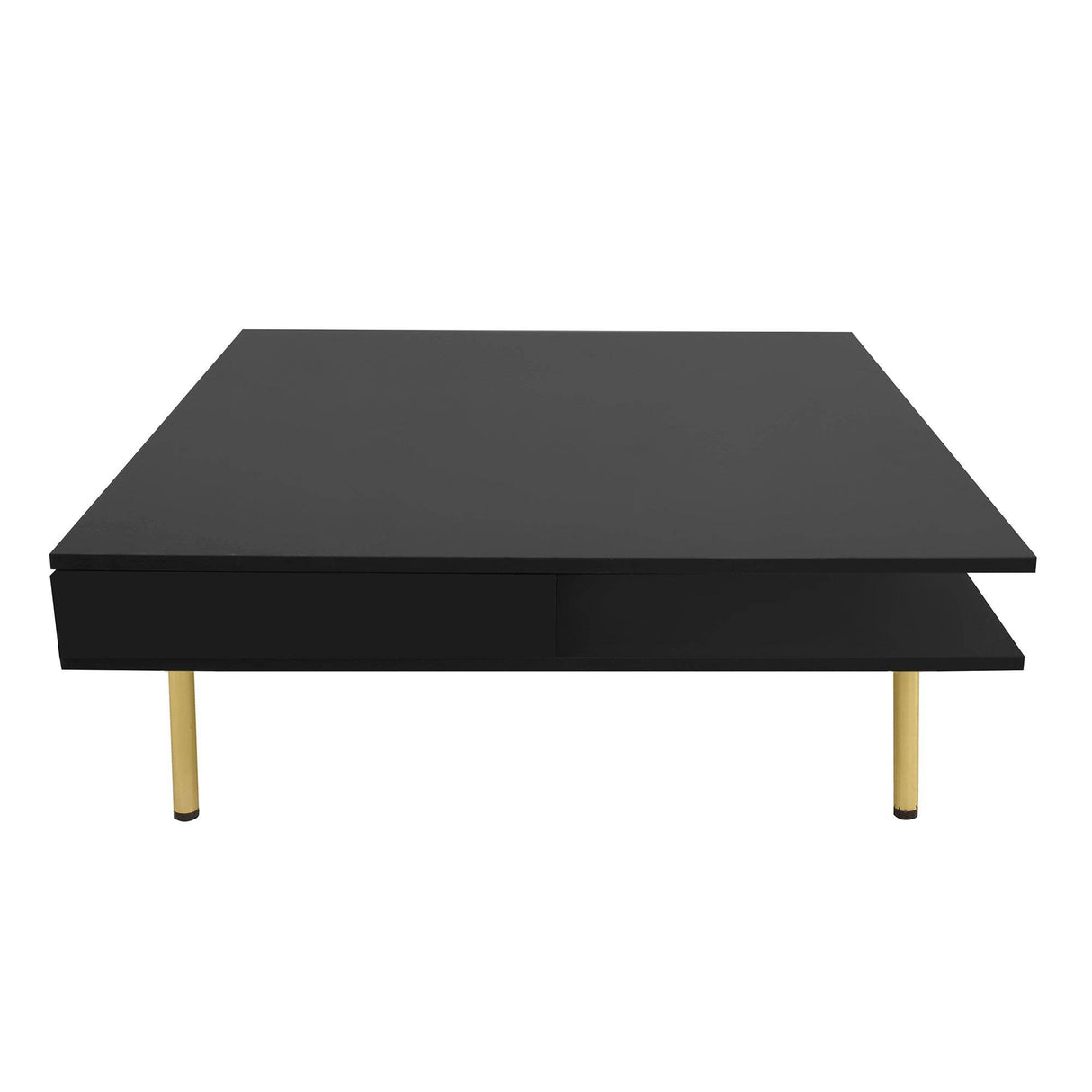 High Gloss Black Coffee Table With Drawers - Omega Lifestyles