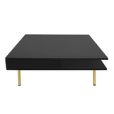 High Gloss Black Coffee Table With Drawers - Omega Lifestyles