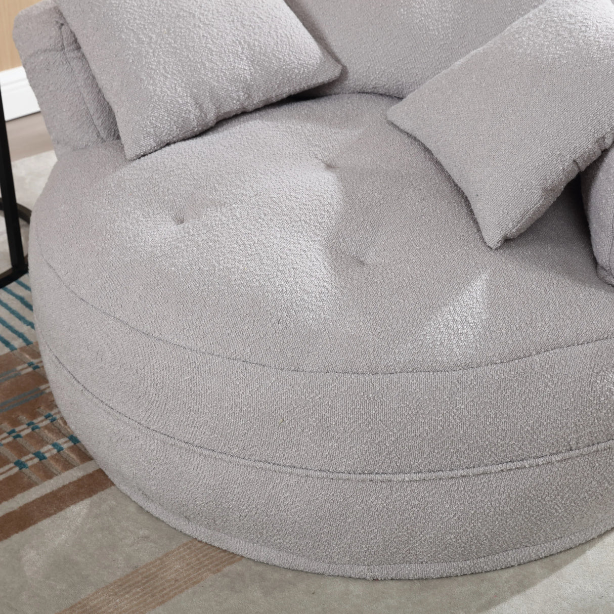 Modern Chenille Circular Foam Sponge Sleeper Chair - Omega Lifestyles