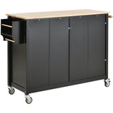 Kitchen Island Cart With Solid Wood Top And Storage - Omega Lifestyles